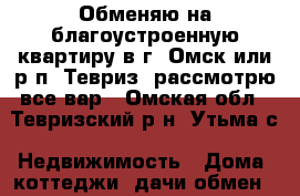 Обменяю на благоустроенную квартиру в г. Омск или р.п. Тевриз  рассмотрю все вар - Омская обл., Тевризский р-н, Утьма с. Недвижимость » Дома, коттеджи, дачи обмен   